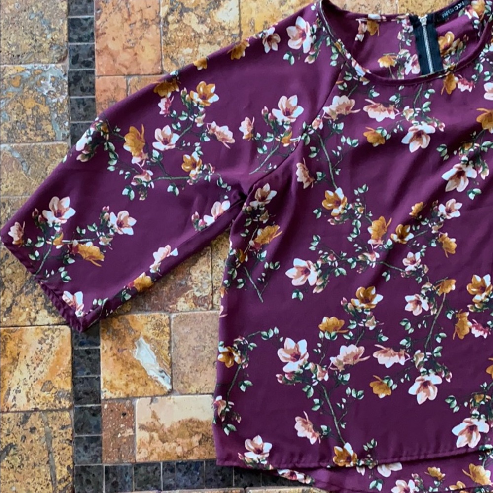 Papermoon 3/4 Sleeve Floral Blouse